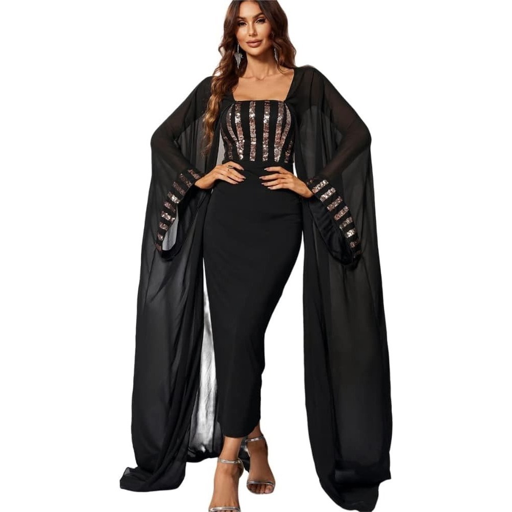 New Giffniseti Cloak Party Dress‎ Size Medium Witchy Whimsigoth Fairy Sequins M